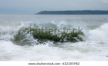 Close up of a wave on a stormy day