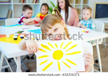 Art lesson in kindergarten
