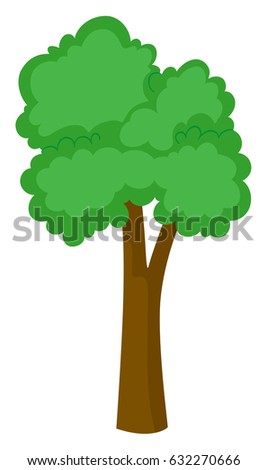 Tall tree on white background illustration