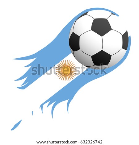 Isolated soccer ball with the argentinian flag, Vector illustration