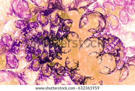 Abstract fractal patterns and shapes. Circles and spirals