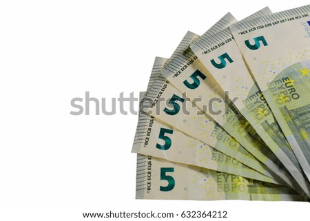 Money euro banknotes on white background, saving for future life. money euros.