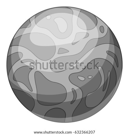 Planet icon in monochrome style isolated on white background vector illustration