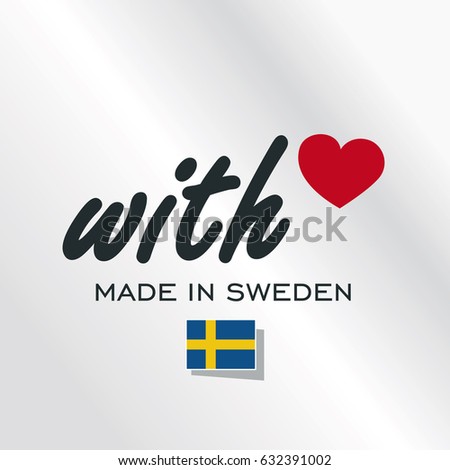 With Love Made in Sweden logo silver background