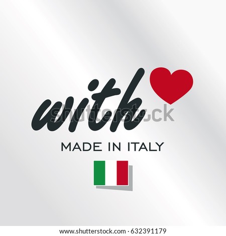 With Love Made in Italy logo silver background