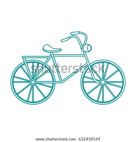 blue silhouette shading cartoon antique bicycle transport