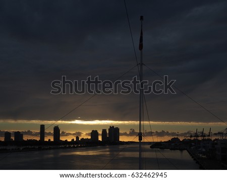 Morning sky by the shore in Miami, Florida
