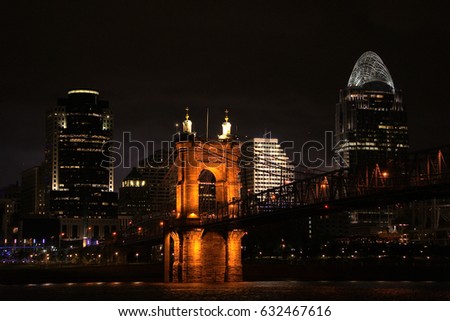 Skyline of a city at night