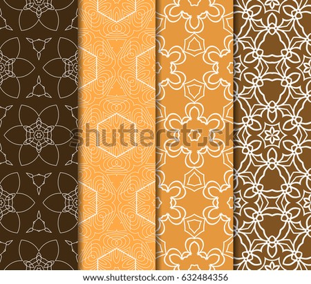 set of seamless pattern. abstract floral ornament. vector illustration. For design, wallpaper, background fills, card, banner. Multicolor