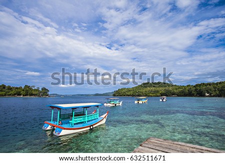 Beautiful View of Iboih Beach, Sabang, Aceh. A popular tourist destination in Weh Island, the most western and northern points of Indonesia, attractive destinations for diving and enjoying landscape Royalty-Free Stock Photo #632511671