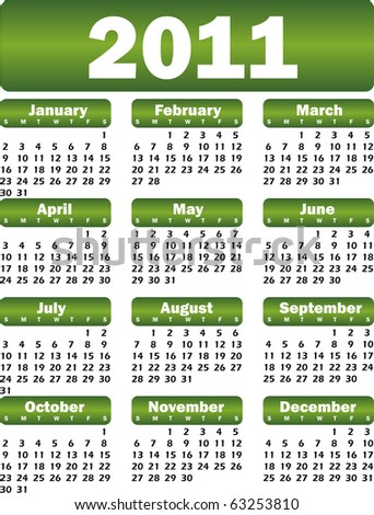 calendar for 2011 green