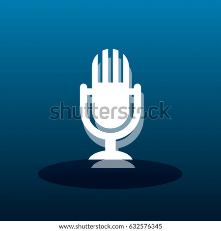 Flat  icon of microphone. vector illustration