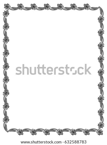 Black and white abstract vertical frame. Copy space. Vector clip art.