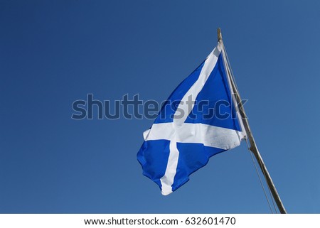Scottish flag and a blue sky