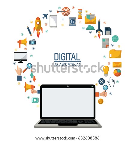 digital marketing laptop technology network online
