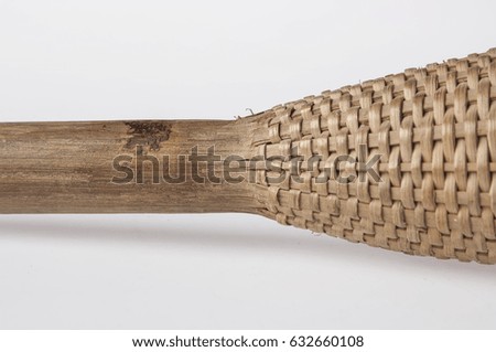 African handmade instrument, rattle isolated on white background