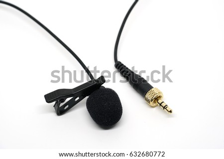 lavalier microphone in white background isolate