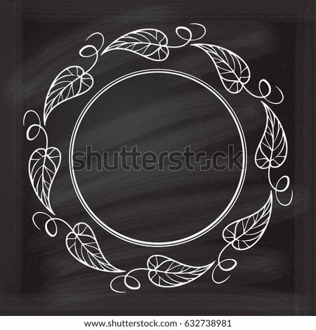 Floral frame on the chalk background for your design.
