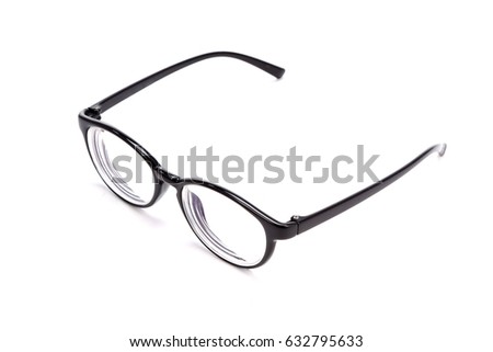 black glasses in white background