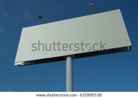 Blank Billboard on blue sky background for advertising