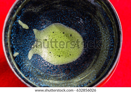 empty green tea in cup,japan