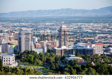 The beautiful city skyline of Salt Lake City, Utah
