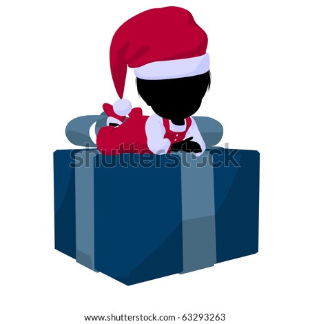Little santa girl illustration on a white background
