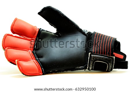 goalkeeper glove on white Royalty-Free Stock Photo #632950100