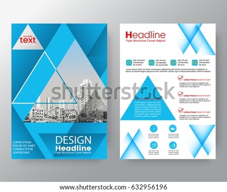 Business templates creative design : Abstract blue triangle Brochure annual report cover Flyer Poster design Layout vector template in A4 size