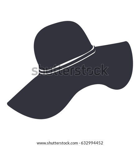 Isolated beach hat silhouette on a white background, Vector illustration