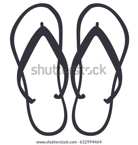 Isolated silhouette of a pair of sandals, Vector illustration