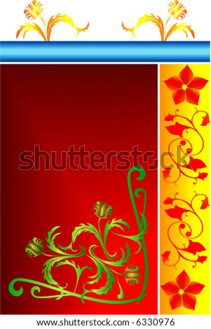 Grunge floral background. Vector illustration.