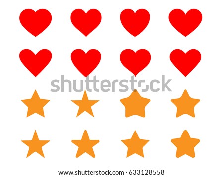 Set of Simple Heart and Star icon