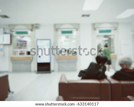 Blurred,Hospital payment counters