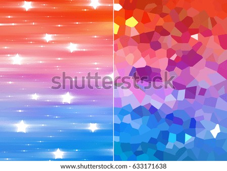 Set 2 of multicolored abstract backgrounds digital illustration.