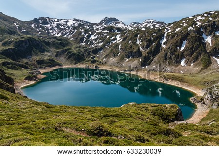 Lake Calabazosa or Black Lake. Lakes of Saliencia, Natural Park of Somiedo, Asturias.
