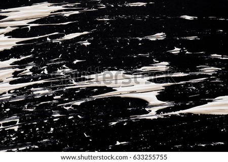 White Paint on Black Background, Abstract