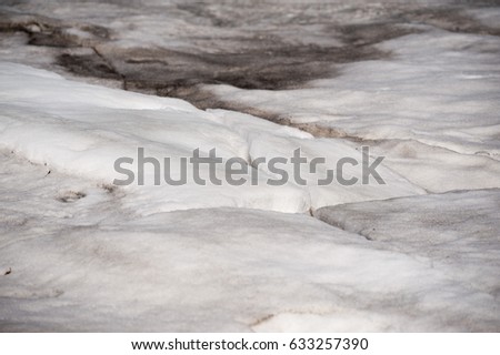 The reservoir, the water frozen river, Macro photography.