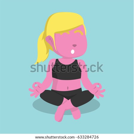 pink girl meditating at yoga