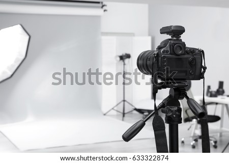 Modern photo studio with professional equipment Royalty-Free Stock Photo #633322874