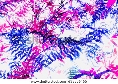 The abstract of the colorful leaves, or leaves arts fabric patterns for texture and background process with tone curve for painting look from the real picture isolated on white background