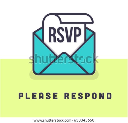 RSVP Concept. Vector illustration of RSVP icon.  Royalty-Free Stock Photo #633345650
