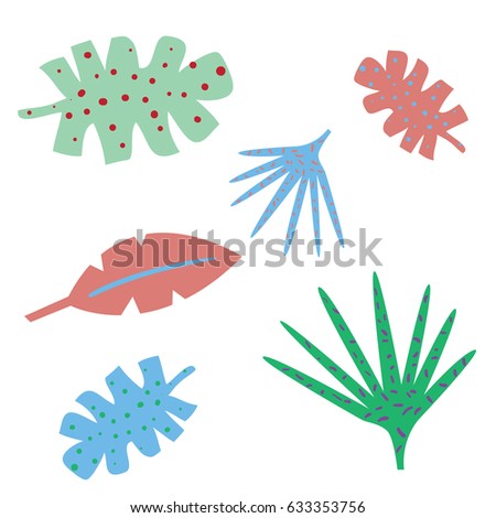 Tropical leaves flat style