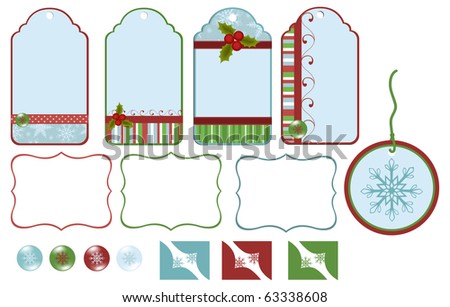 Scrapbook elements. Collection of christmas tags (EPS10)