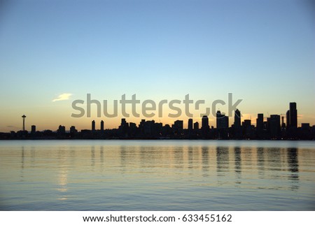 Sunrise in Seattle - Across Elliot Bay.