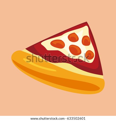  Hawaiian Style Pizza Vector Illustration