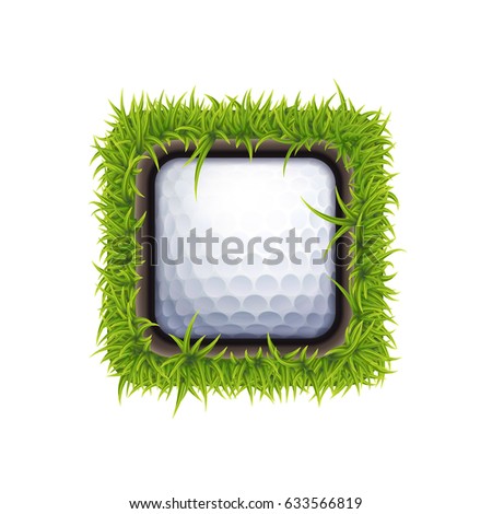 Vector Golf Ball In The Hole One Application Icon Isolated On White