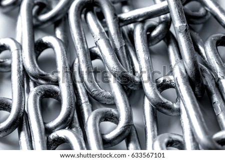concept data protection metal chain on white background