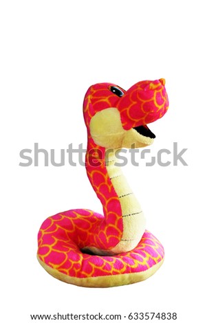 Velvet pink snake on white background, animal