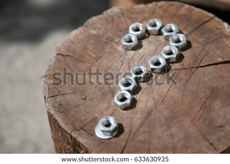alphabet made of bolts - question mark
